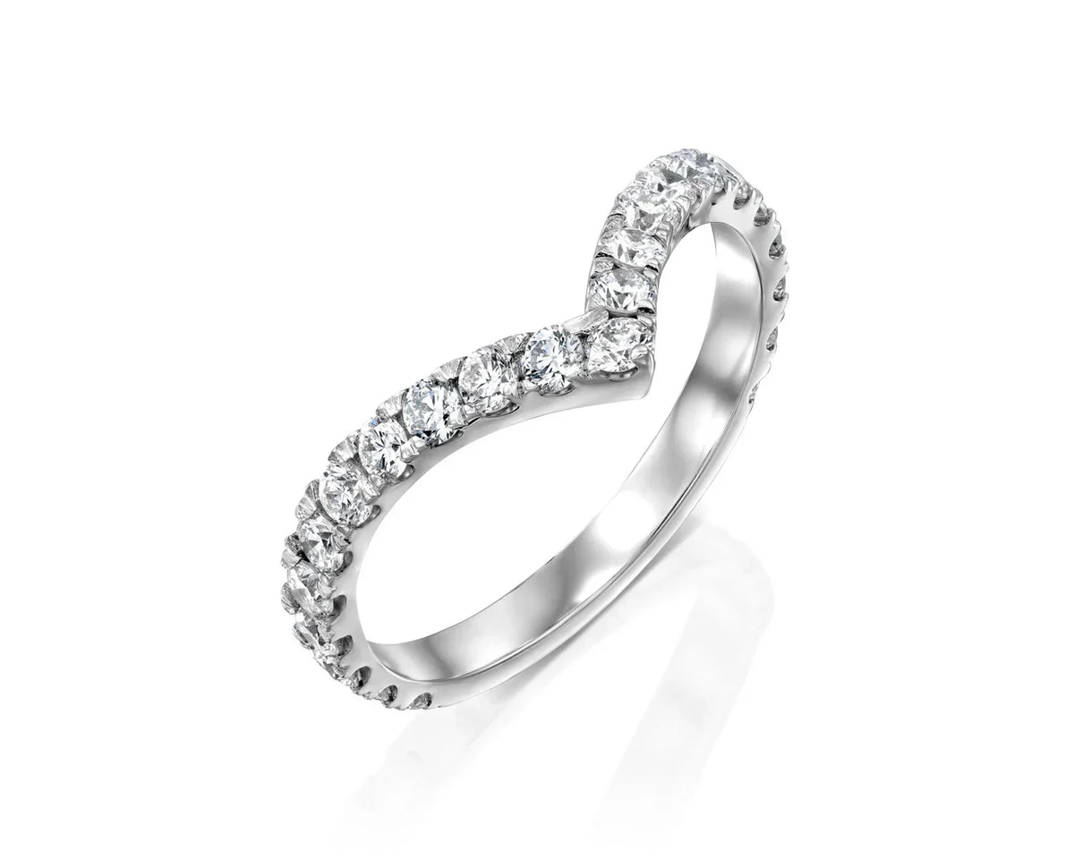 14K 0.24ct Round Cut Lab Grown Diamond Pave Wedding Band