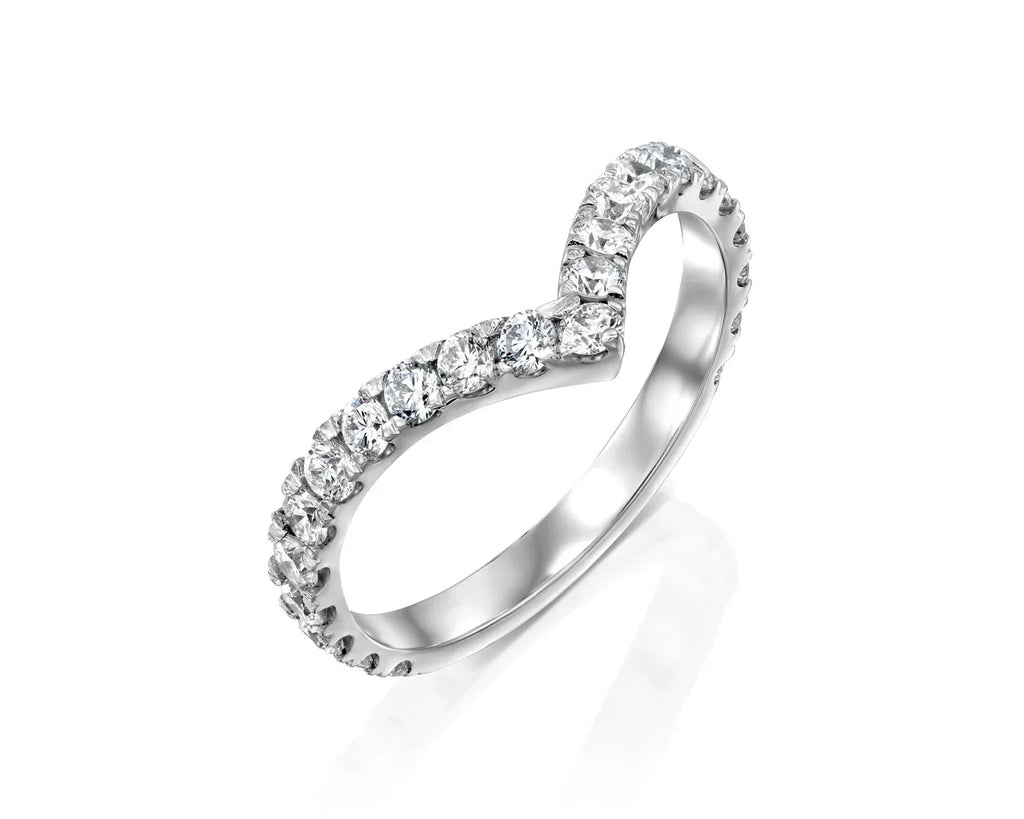14K 0.24ct Round Cut Natural Diamond Pave Wedding Band