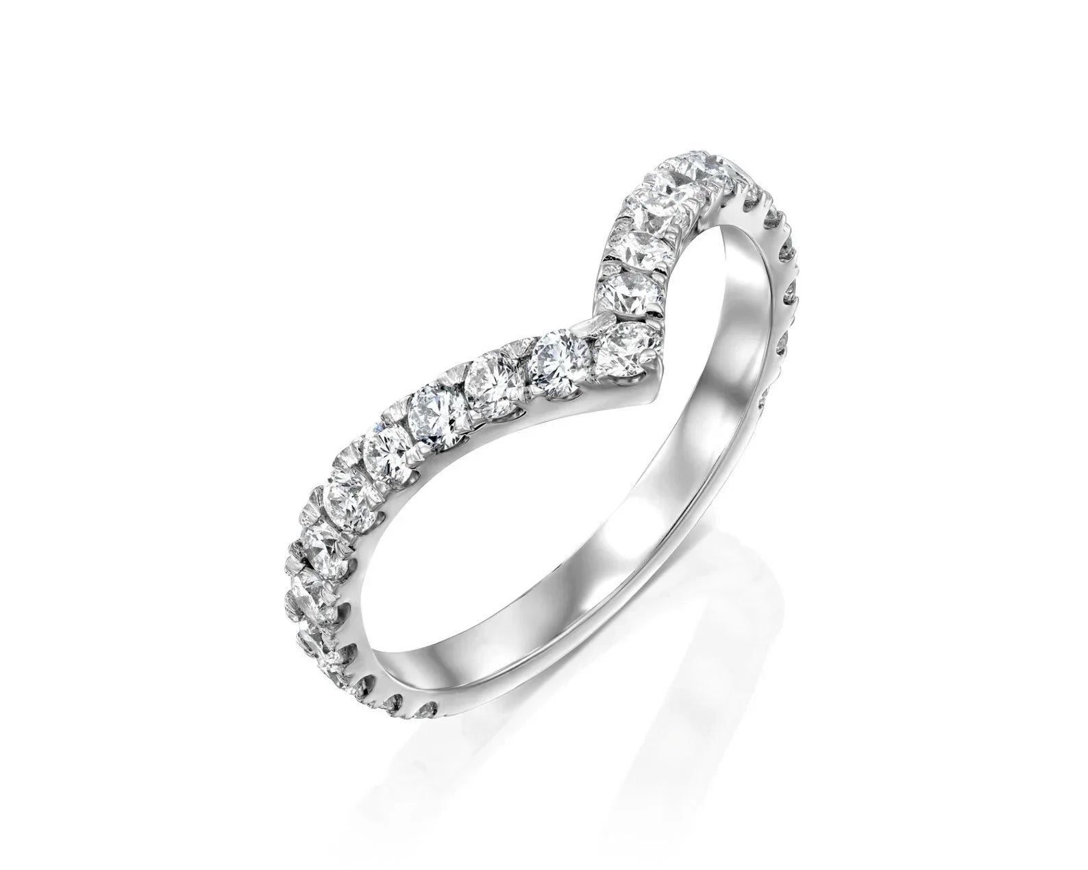 14K 0.24ct Round Cut Natural Diamond Pave Wedding Band