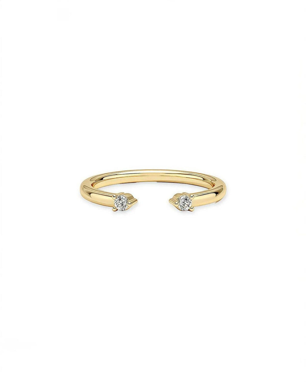 14K 0.22ct Round Cut Natural Diamond Wedding Band