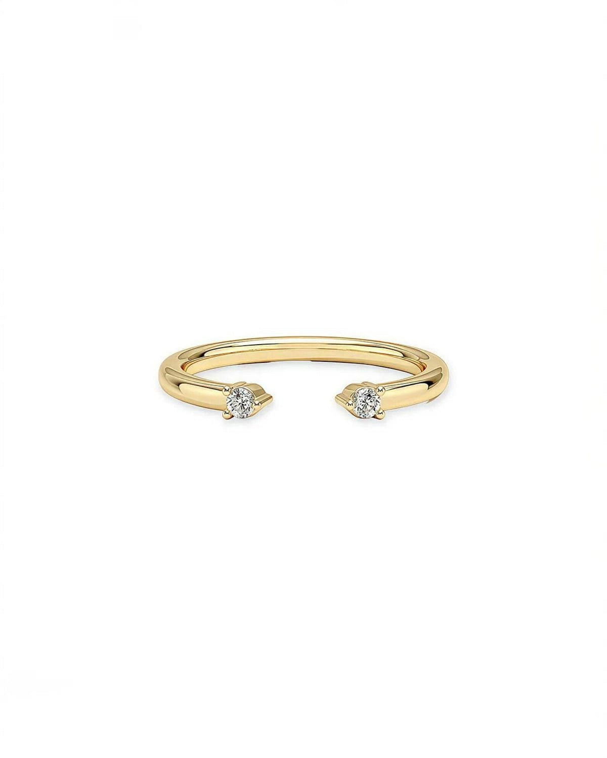 14K 0.22ct Round Cut Natural Diamond Wedding Band