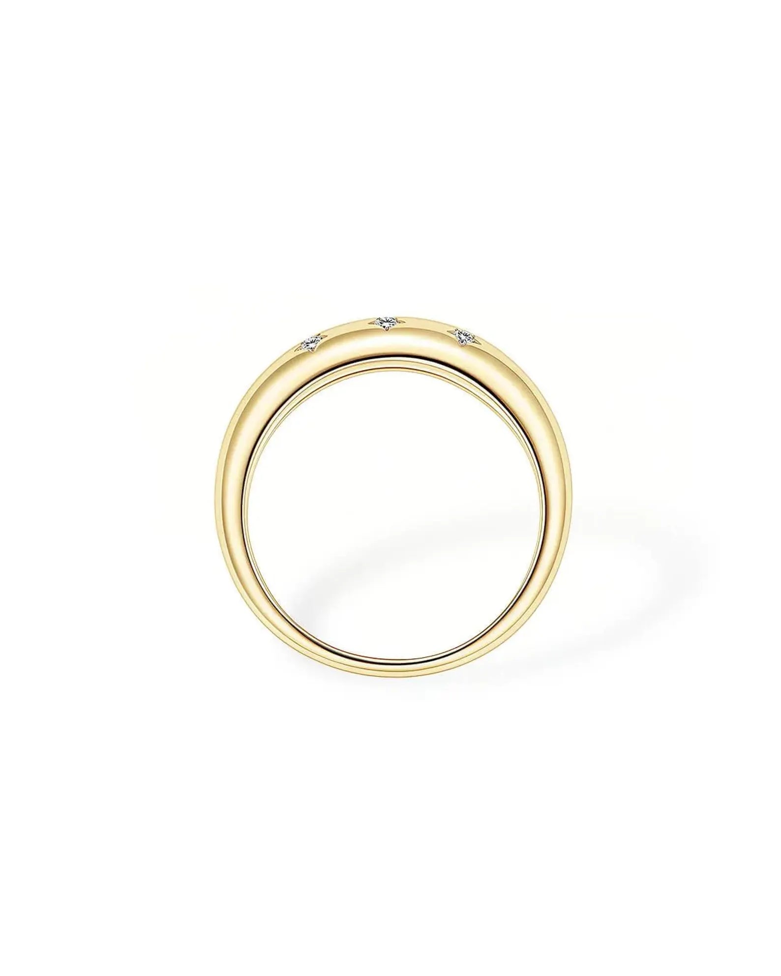 14K 0.12ct Round Cut Natural Diamond Star Inspired Ring