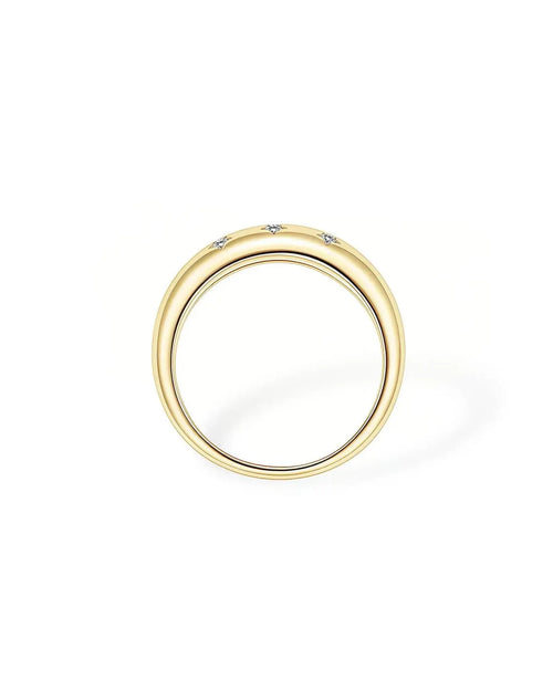 14K 0.12ct Round Cut Natural Diamond Star Inspired Ring
