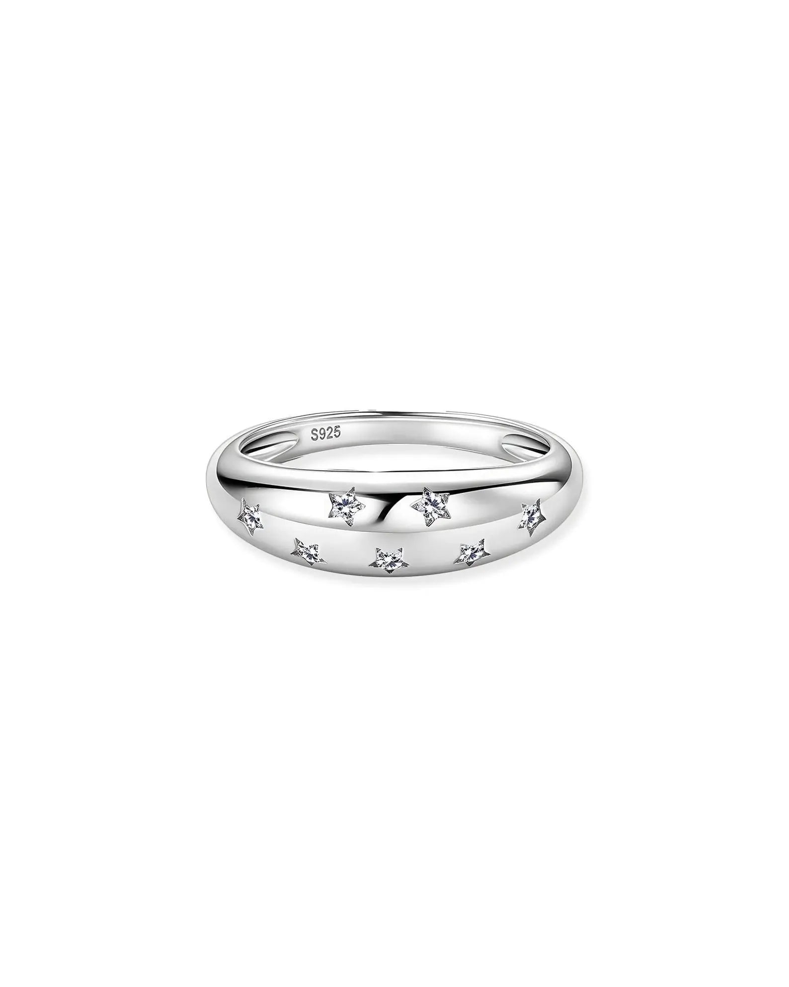 14K 0.12ct Round Cut Natural Diamond Star Inspired Ring