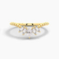 14K 0.22ct Marquise Shaped Natural Diamond Five Stone Stackable Anniversary Band