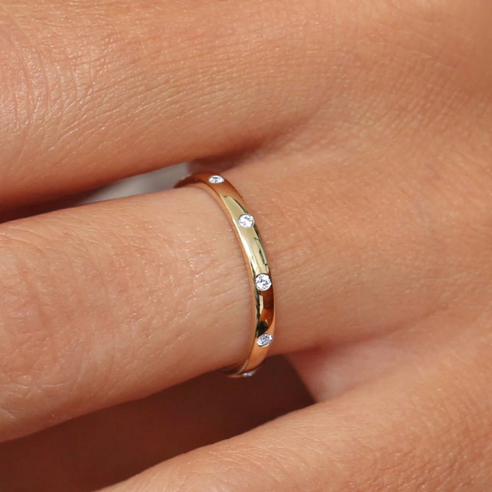 14K 0.16ct Round Cut Lab Grown Diamond Eternity Band