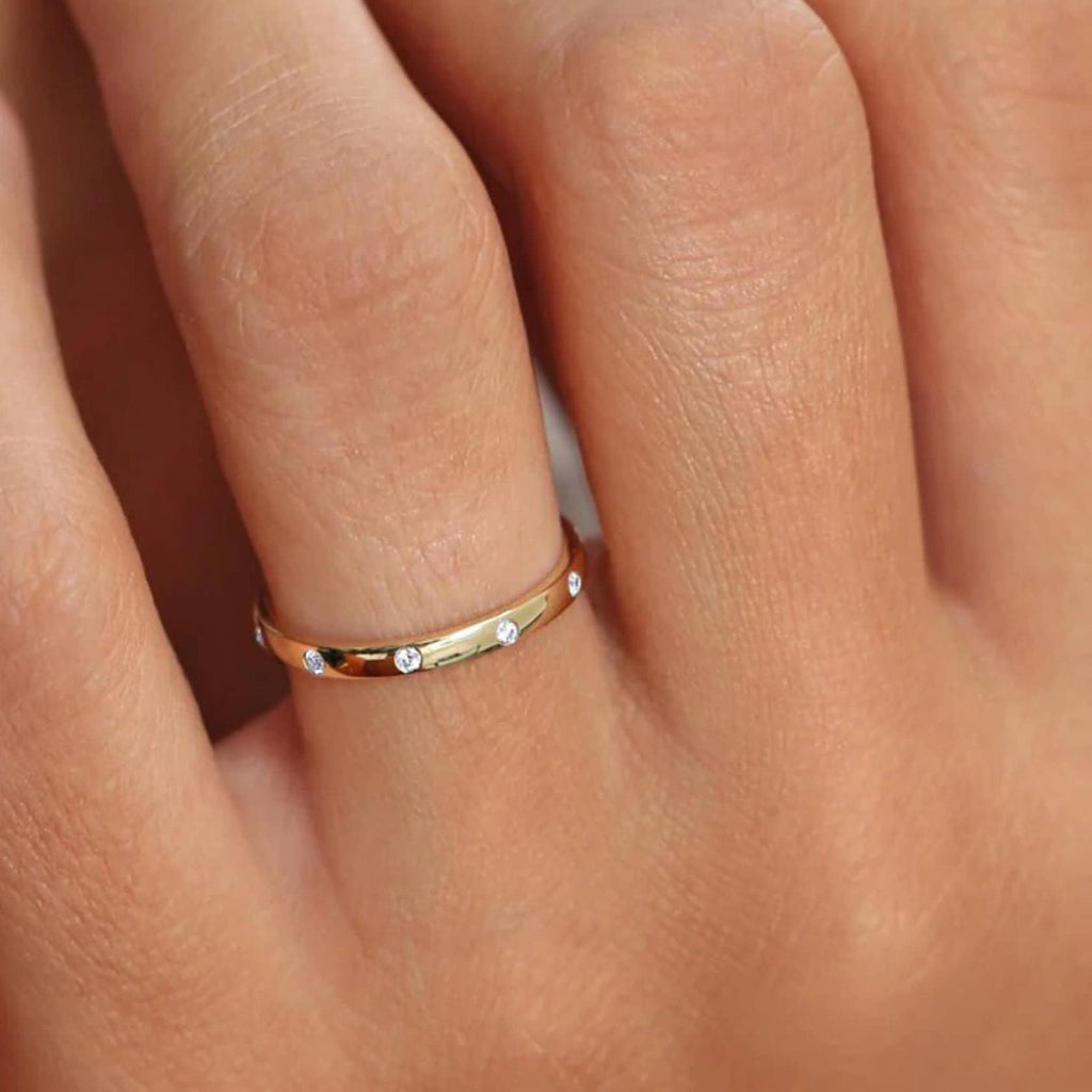 14K 0.16ct Round Cut Lab Grown Diamond Eternity Band