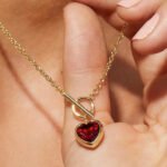 925 Sterling Silver Ruby Heart Pendant