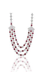 925 Silver Ruby Necklace Set