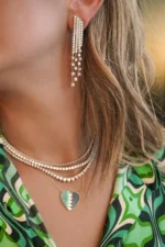 925 Silver Fringe Diamond Earrings - Image 4