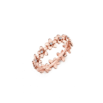 925 Silver Diamond Tiny Plumeria Eternity rose gold color