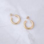 925 Silver Chunky Tube Hoops Earrings - Image 4