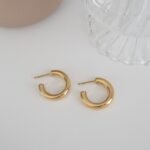 925 Silver Chunky Tube Hoops Earrings - Image 3