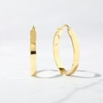 925 Silver Flat Hoop Earrings - Image 6