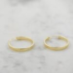 925 Silver Flat Hoop Earrings - Image 4