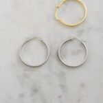 925 Silver Flat Hoop Earrings - Image 2
