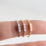 925 Silver 3 Stone Opal Ring - Image 8