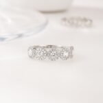 925 Silver 5 Stone Halo Ring - Image 4