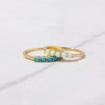925 Silver 5 Stone Turquoise Ring - Image 2