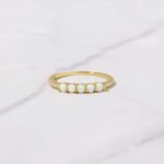 925 Silver 5 Stone Opal Ring