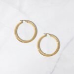 925 Silver Classic Tube Hoops Earrings - Image 3