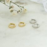 925 Silver Plain Huggies Earrings - Image 2