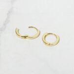 925 Silver Plain Huggies Earrings - Image 2