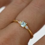 925 Silver Aquamarine Cushion Ring - Image 9