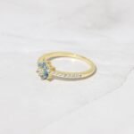925 Silver Aquamarine Flower Ring - Image 4