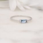 925 Silver Aquamarine Baguette Ring - Image 5
