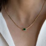 925 Silver Baguette Bezel Statement Necklace - Image 2