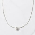 925 Silver Baguette Bezel Statement Necklace - Image 3