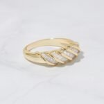 925 Silver Baguette Croissant Ring - Image 5