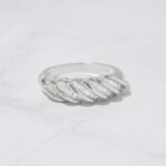 925 Silver Baguette Croissant Ring - Image 2