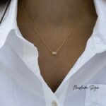 925 Silver Baguette Necklace - Image 4