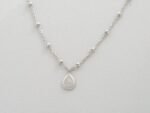 925 Silver Beaded Tear Drop Necklace - Image 3