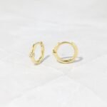 925 Silver Bezel Set Huggies Earrings - Image 5