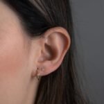 925 Silver Bezel Set Huggies Earrings - Image 4