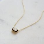 925 Silver Black Enamel Baguette Necklace - Image 5