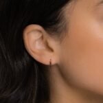 925 Silver Black Stone Huggies Earrings - Image 7