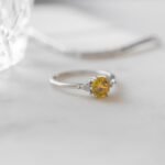 925 Silver Canary Yellow Engagement Ring - Image 3