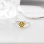 925 Silver Canary Yellow Engagement Ring - Image 2