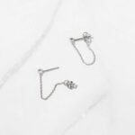 925 Silver Chain Stud Earrings - Image 3