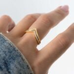 925 Silver Chevron Ring Set - Image 6