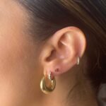 925 Silver Chunky Basket Hoops Earrings - Image 2