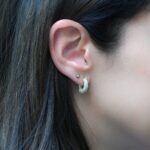 925 Silver Pave Statement Hoop Earrings - Image 8