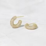 925 Silver Pave Statement Hoop Earrings - Image 7
