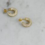 925 Silver Pave Statement Hoop Earrings - Image 6