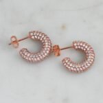 925 Silver Pave Statement Hoop Earrings - Image 4