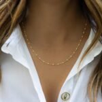 925 Silver Cream Enamel Beaded Necklace - Image 8
